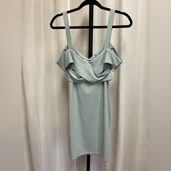 By the way Evie Cold Shoulder Mini Dress in Light Blue | size medium - Picture 4 of 10